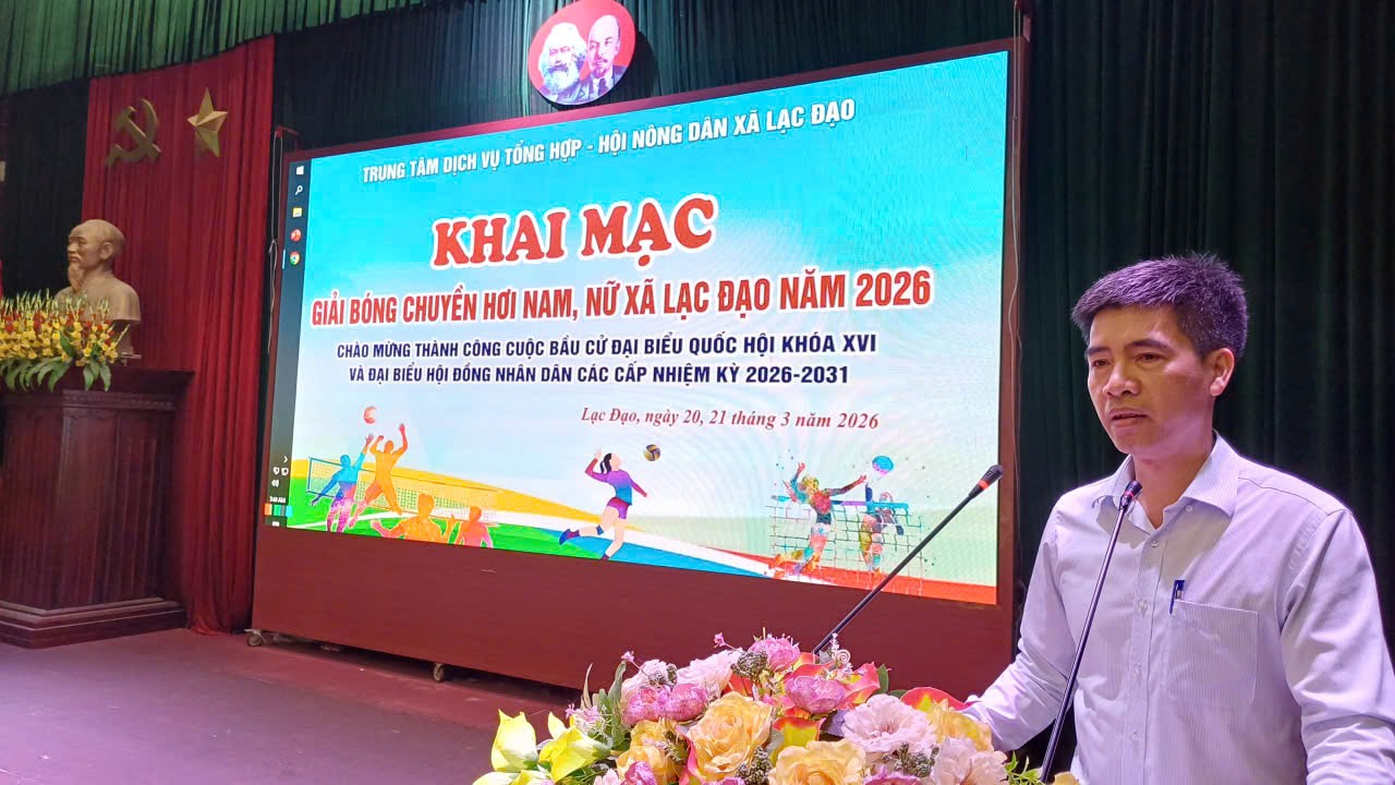 Hội Nông dân xã và Trung tâm Dịch vụ tổng hợp xã Lạc Đạo  tổ chức giải Bóng chuyền hơi nam, nữ năm 2026