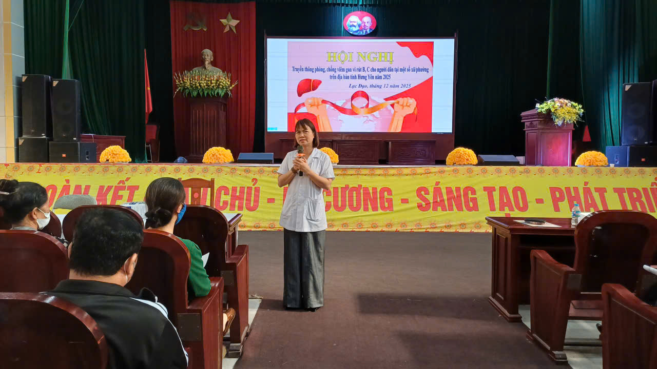 HỘI NGHỊ TRUYỀN THÔNG LỒNG GHÉP KHÁM SÀNG LỌC VÀ XÉT NGHIỆM VIRUS VIÊM GAN B, C MIỄN PHÍ CHO NGƯỜI DÂN