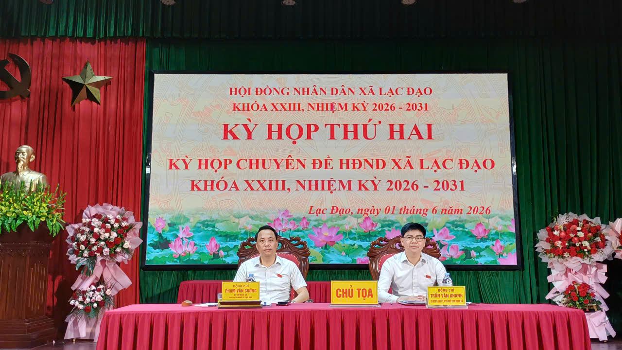 Kỳ họp thứ hai - Kỳ họp chuyên đề  HĐND xã Lạc Đạo khóa XXIII, nhiệm kỳ 2026 - 2031