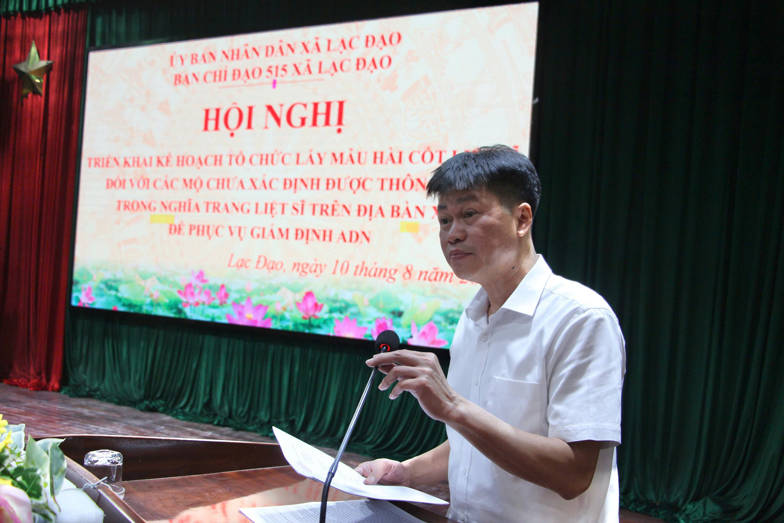 Ban chỉ đạo 515 xã Lạc Đạo tổ chức Hội nghị triển khai thực hiện lấy mẫu hài cốt liệt sỹ trên địa bàn xã Lạc Đạo để giám định ADN.
