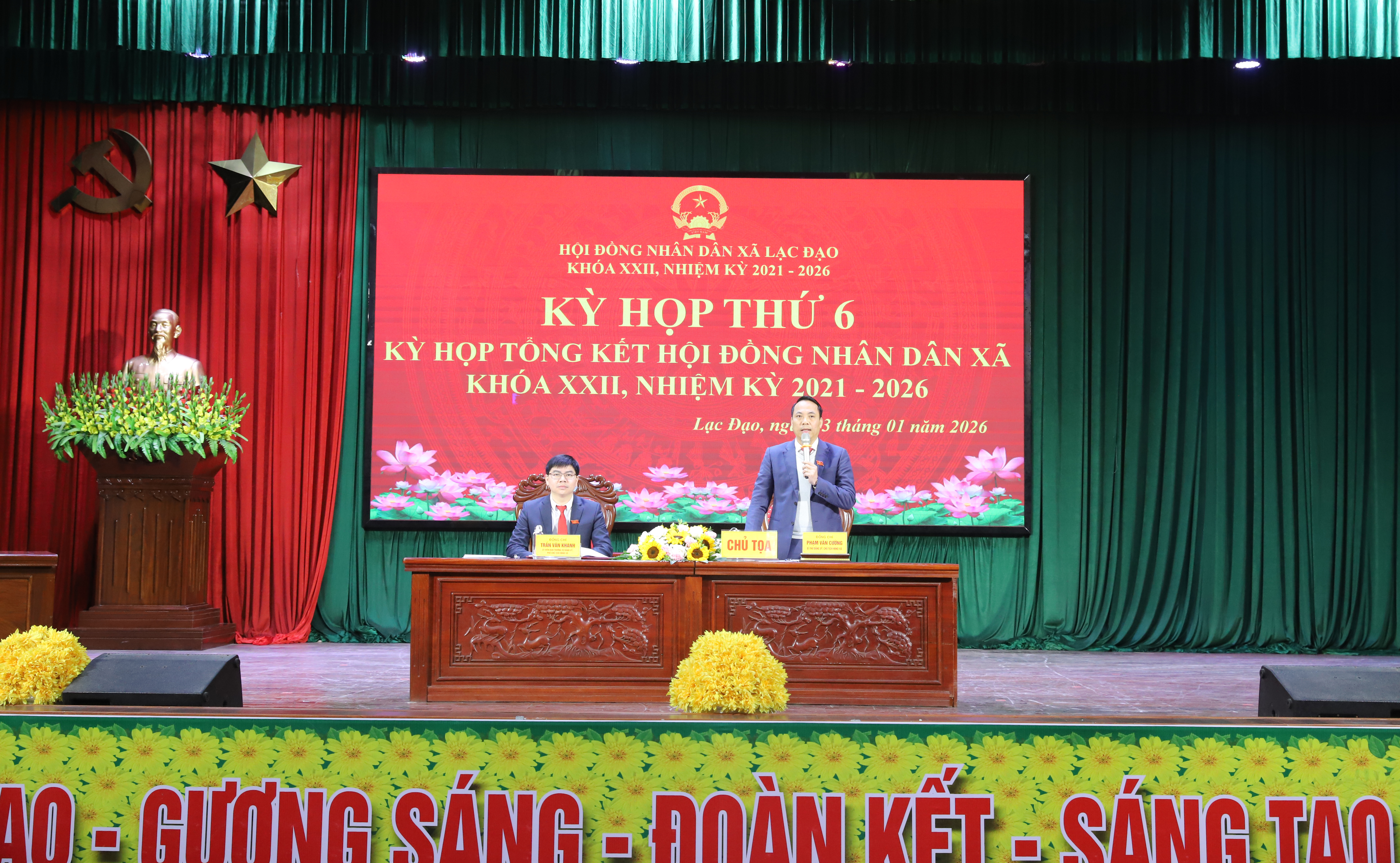 Kỳ họp thứ sáu (Kỳ họp tổng kết) HĐND xã Lạc Đạo khóa XXII,  nhiệm kỳ 2021-2026