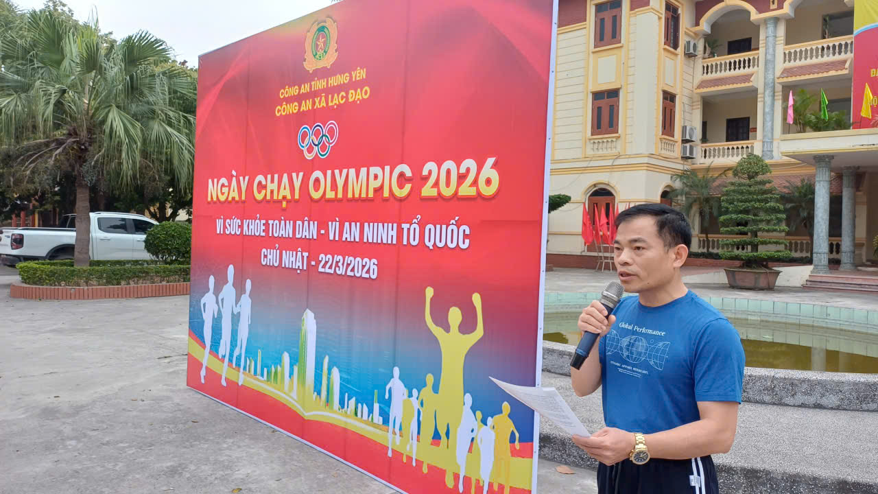 Công an xã Lạc Đạo Tổ chức Ngày chạy Olympic  Vì sức khỏe toàn dân - Vì An ninh Tổ quốc năm 2026